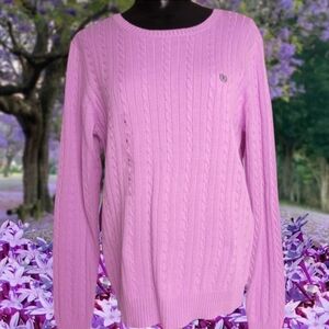 IZOD LONG SLEEVE PULLOVER‎ SWEATER LG. NWT BERRY MISS